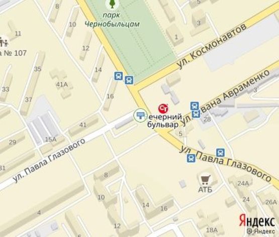 Схема рекламной плоскости по адресу Глазового ул., 8 - Вечерний бул. ( ст. СТ "пл. Поля"), дв-е к Быкова ул.