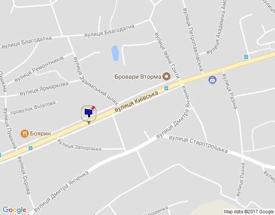 Схема рекламной плоскости по адресу м. Бровари, вул. Київська, 114
