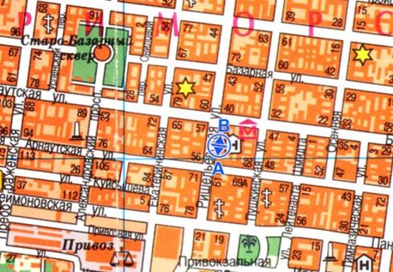 Схема рекламної площини за адресою Пушкинская ул., 69  остановка