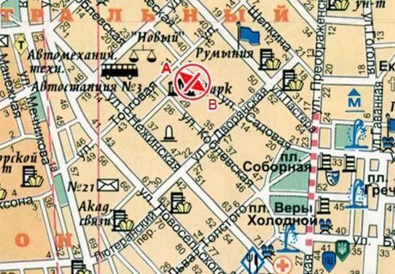 Схема рекламної площини за адресою Садовая ул., 2 - Торговая ул., остановка