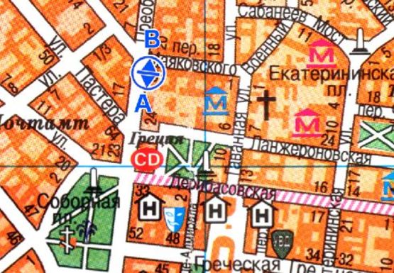 Схема рекламної площини за адресою Преображенская ул., 20 - Щепкина ул., остановка