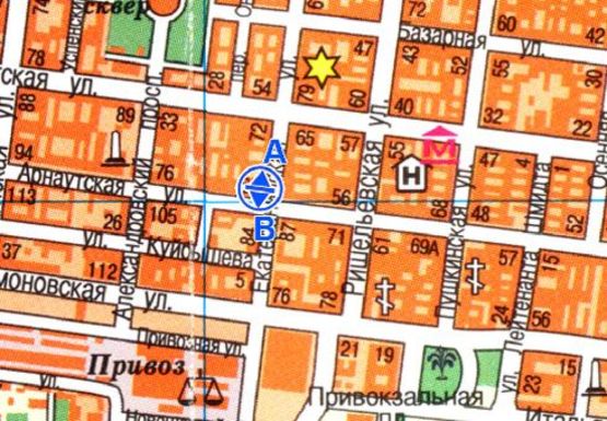 Схема рекламної площини за адресою Екатерининская ул., 80 - М. Арнаутская ул.