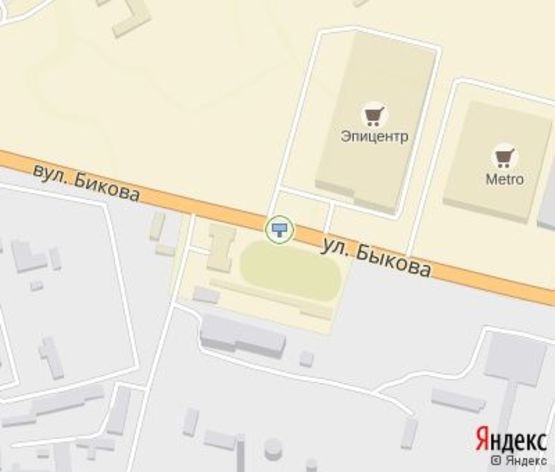 Схема рекламной плоскости по адресу Быкова ул., 33 (ТЦ “Эпицентр”), выезд со стоянки