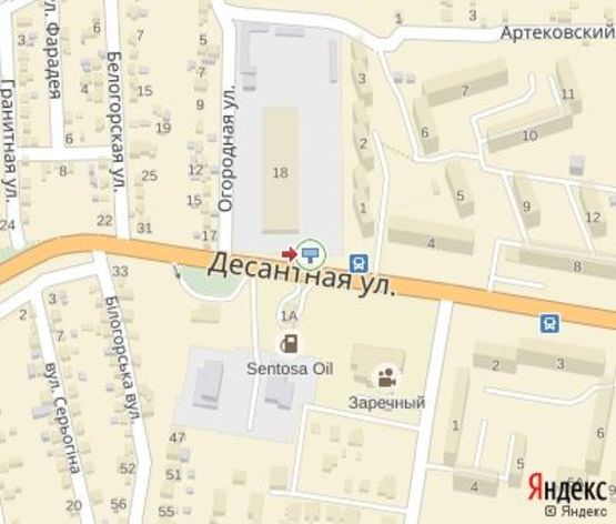 Схема рекламной плоскости по адресу Крессовская дамба/5 - Десантная ул., 1а, к мкр. Заречный