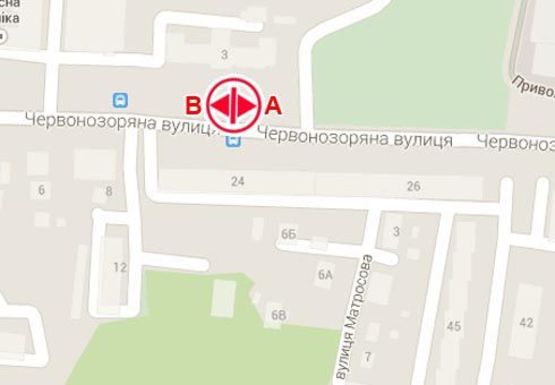 Схема рекламної площини за адресою Краснозвездная ул.