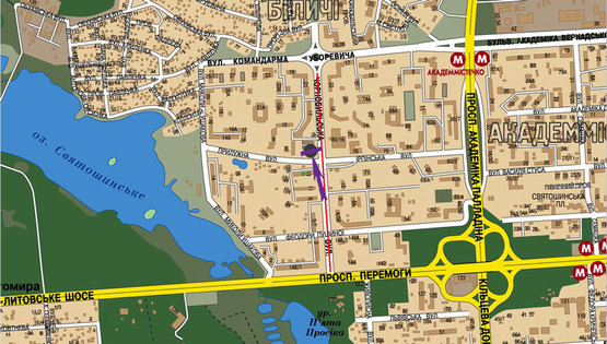 Схема рекламной плоскости по адресу ул. Чернобыльская,\ ул. Ирпенская