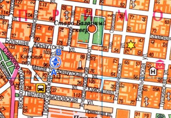 Схема рекламної площини за адресою Преображенская ул., 88 - М. Арнаутская ул.