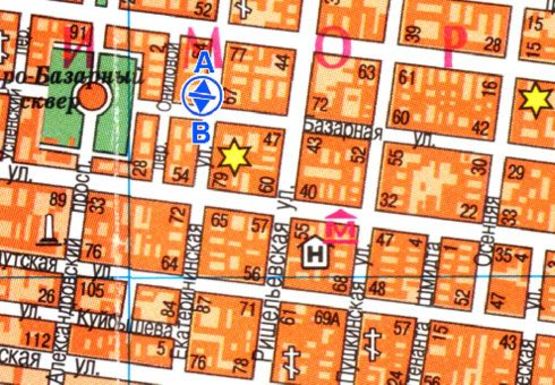 Схема рекламної площини за адресою Екатерининская ул., 62 - Базарная ул.