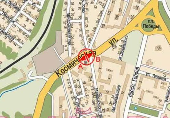 Схема рекламной плоскости по адресу Космическая ул. - Мандрыковская ул.