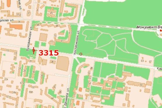 Схема рекламної площини за адресою Київська вул., 26