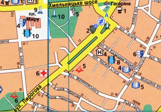 Схема рекламной плоскости по адресу Пирогова ул., 2 [№2]