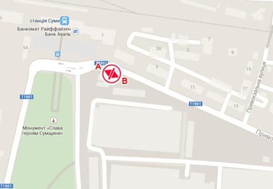 Схема рекламной плоскости по адресу Привокзальная ул.