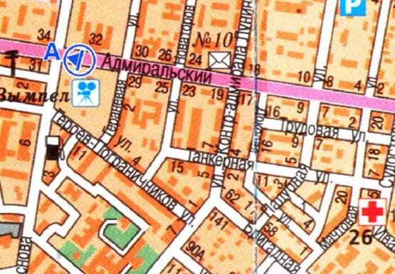 Схема рекламної площини за адресою Адмиральский пр.,31 [26 А]