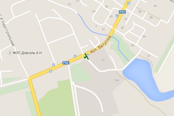 Схема рекламной плоскости по адресу Ватутіна вул., (автовокзал)