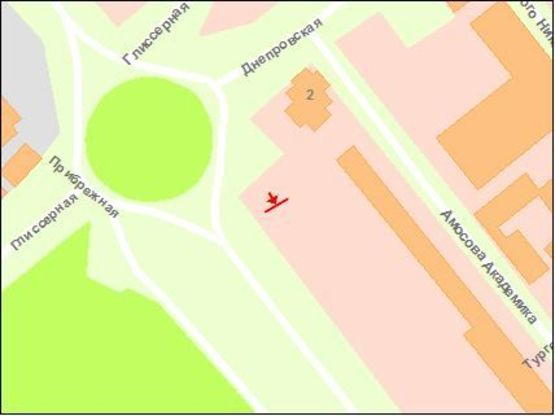 Схема рекламной плоскости по адресу Набережна магістраль -Дубовий гай, №1 (ближній), ст.Б