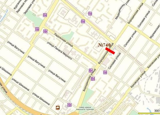 Схема рекламной плоскости по адресу Бородинская - Маршала Чуйкова