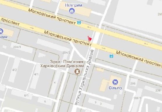 Схема рекламной плоскости по адресу Московский пр., 204-2 - Харьковских Дивизий ул.