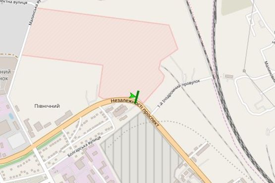 Схема рекламной плоскости по адресу Незалежності просп. (Ватутіна вул.), 61а