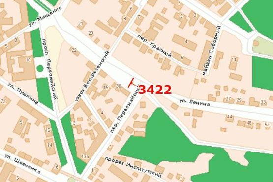 Схема рекламної площини за адресою Небесної Сотні вул. - Першопрохідців пров.