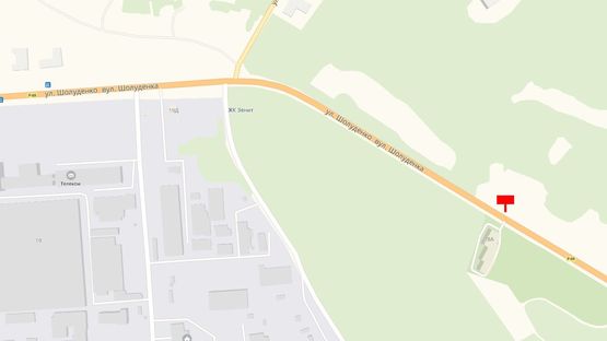 Схема рекламної площини за адресою Ул.Шолуденко, 400 м до поворота на ул. Межигорскую
