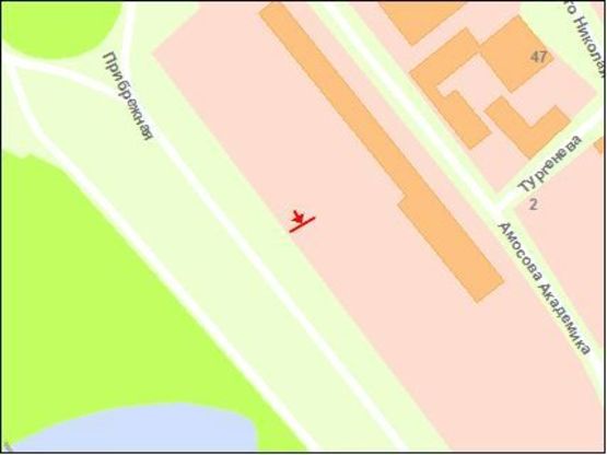 Схема рекламної площини за адресою Набережна магістраль -Дубовий гай, №2, ст.Б