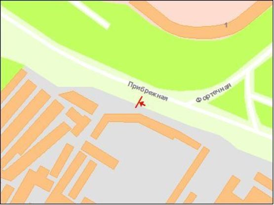 Схема рекламной плоскости по адресу Набережна магістраль - вул.Фортечна, ст.Б