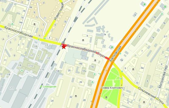 Схема рекламної площини за адресою ул. Краснослободской спуск №3(левый)