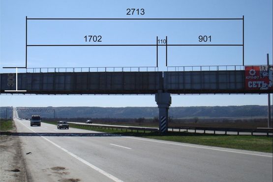 Схема рекламной плоскости по адресу Киевская трасса 70 км / Краснознамянка №3 (из Киева)