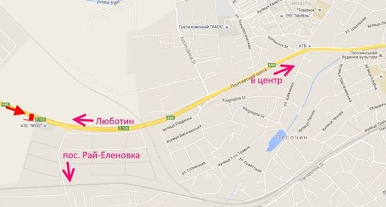 Схема рекламной плоскости по адресу Трасса Киев-Харьков-Довжанский возле АЗС WOG-пос Рай-Еленовка- въезд в город