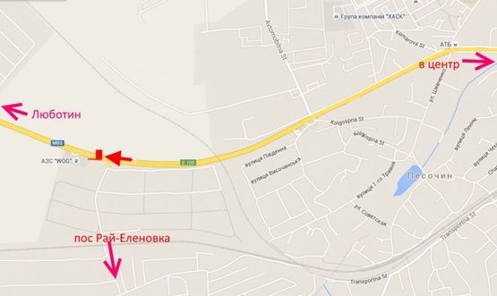 Схема рекламної площини за адресою Трасса Киев-Харьков-Довжанский возле АЗС WOG-пос Рай-Еленовка (в ст Люботина)