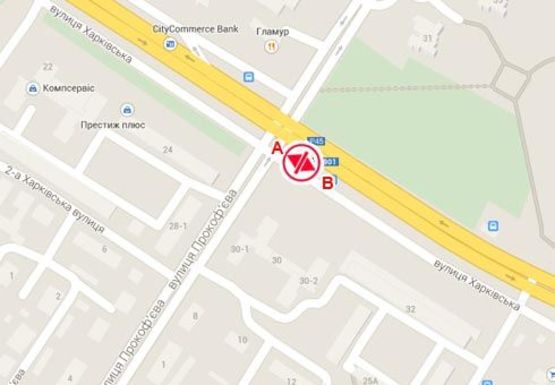 Схема рекламної площини за адресою Харьковская ул. - Прокофъева ул.
