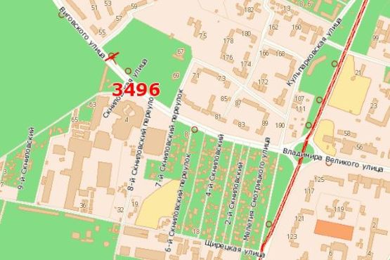 Схема рекламной плоскости по адресу Івана Виговського вул.