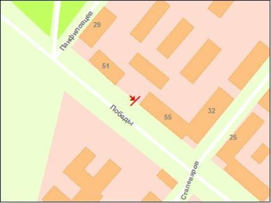 Схема рекламной плоскости по адресу вул.Перемоги - вул.Сталеварів, ст.Б