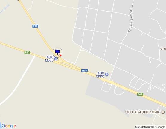 Схема рекламной плоскости по адресу м. Бориспіль, траса М 03, КПП ДАЇ, АЗС WOG, розвилка Бориспіль - Бровари - Переяслав