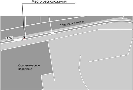 Схема рекламной плоскости по адресу Тиражная - АЗС Шелл