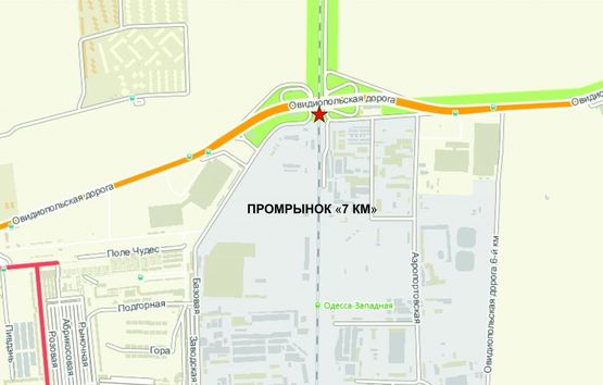 Схема рекламной плоскости по адресу Овидиопольская дорога /Промрынок "7км", ТЦ "Метро" №2