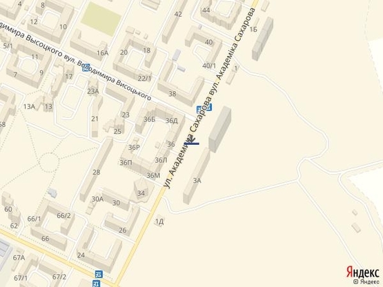 Схема рекламної площини за адресою Высоцкого-Сахарова #2Б