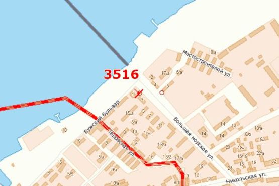 Схема рекламной плоскости по адресу Велика Морська вул., 13