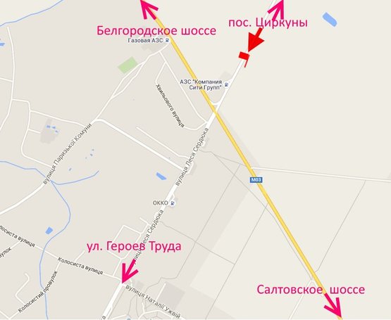 Схема рекламної площини за адресою ул. Леся Сердюка -окружная дорога-2- въезд в город со ст пос. Циркуны