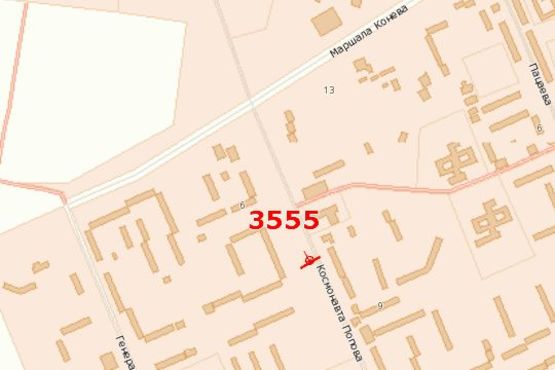 Схема рекламной плоскости по адресу Космонавта Попова вул., (універсам "Південний")