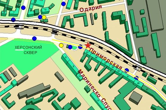 Схема рекламної площини за адресою ул. Приморская № 59