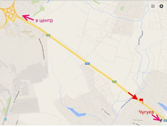 Схема рекламної площини за адресою Московский пр-т - Ростовская трасса -пос. Рогань-выезд из города