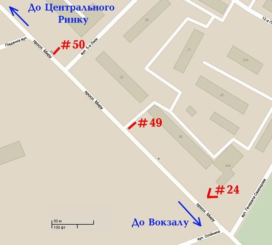 Схема рекламной плоскости по адресу пр.Мира,30 (между ул.Ген.Свиридова и 5-я Линия), стА