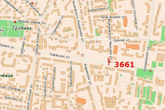 Схема рекламной плоскости по адресу Київська вул., 6