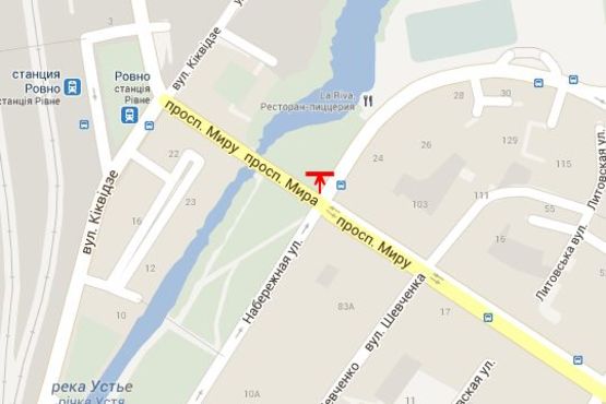 Схема рекламной плоскости по адресу Набережна вул. - Миру просп.