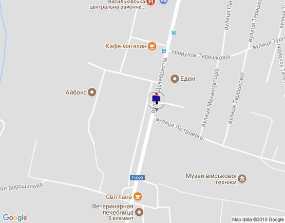 Схема рекламної площини за адресою вул. Декабристів, 68 поворот на хлібзавод