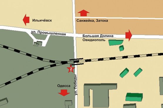 Схема рекламної площини за адресою Черноморск / ул. Победы №2 (въезд в город)