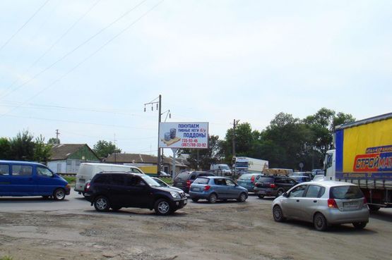 Схема рекламной плоскости по адресу Дальницкое шоссе / ул. Крайняя (Рынок) №1