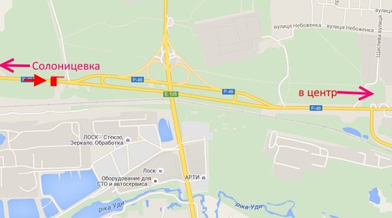 Схема рекламной плоскости по адресу ул.Залютинская -развязка с окружной - флажок№1-въезд в город со ст. Солоницевки