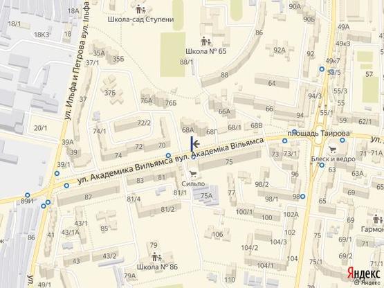 Схема рекламной плоскости по адресу Вильямса,68